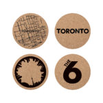 Cuisivin Toronto Cork Round Coaster with Holder 5 Piece Set