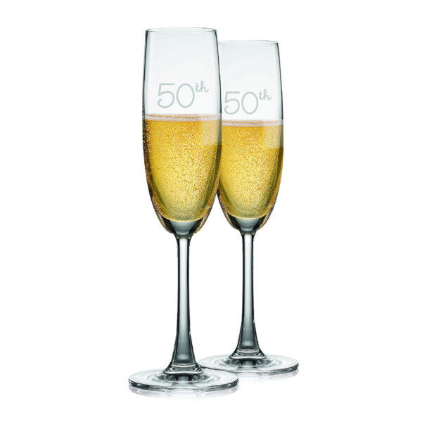 Ensemble de verres à flûte à champagne 50e anniversaire de Cuisivin - Paquet de 2
